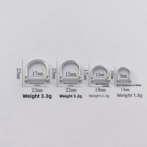 Llavero de titanio Zoryn con anillo en D en forma de herradura, chapado al vacío, accesorios de joyería de titanio puro - Product Image 4