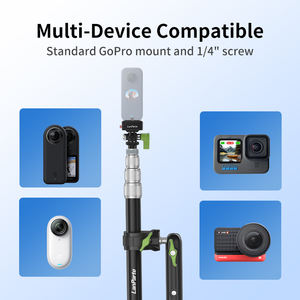 Vista en primera persona motocicleta Selfie Stick Triple abrazadera de cangrejo soporte de bicicleta 360 soporte de Cámara de Acción montaje - Product Image 3