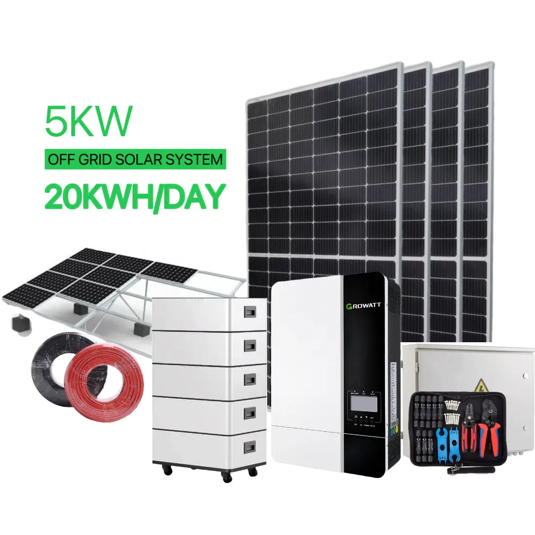 家庭用太陽光発電システムオフグリッドインバーターエネルギー貯蔵システムHuayang for Home Complete 1KW 3KW 5KW 10KW 15KW 20KW 25KW