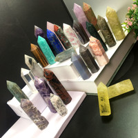 En gros, Cristal naturel de guérison, Quartz améthyste, Pierre artisanale en prisme hexagonal, Pointe de colonne hexagonale, Ornements