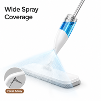 Serpillère pulvérisatrice en microfibre 540 ml à prix direct usine OEM, réservoir détachable, manche en acier inoxydable, outil de nettoyage de sol