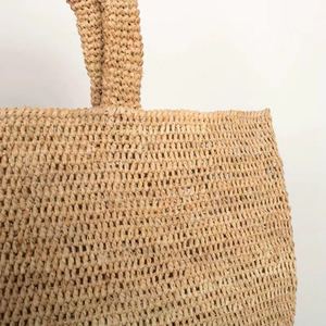 Bolso de Playa de Ganchillo Hecho a Mano Estilo Ins para Mujer, Bolso de Hombro Cuadrado Sencillo de Paja, Bolso de Rafia Tejido - Product Image 3