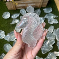 Figurine miniature en cristal de quartz naturel de haute qualité, motif feuilles de fleurs et animaux, idéale comme souvenir ou cadeau