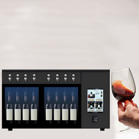 Refroidisseur à vin numérique de 13,3 pouces, capacité de 8 bouteilles, distributeur électrique intelligent, machine à scanner de code, carte IC, acier inoxydable intégré