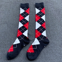 Tissu en coton de haute qualité à la mode OEM Design personnalisé Chaussettes équestres unisexes au genou