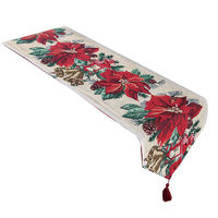 Chemin de table jacquard personnalisé écologique pour Noël, motif Père Noël, pour la décoration de la maison et du bureau