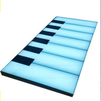 Lumières LED interactives pour sol en forme de piano, activées par la musique RGB, dalles lumineuses interactives musicales, éclairage de sol en forme de piano
