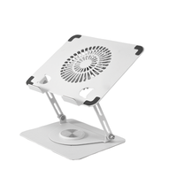 Nouveau support de portable ergonomique réglable avec éclairage RGB, ventilateur de refroidissement, support de téléphone, en fer, rotation à 360°, améliore les performances