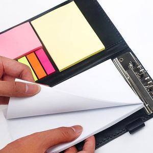 Bloc de Notas Adhesivas Personalizado para Oficina, Cuaderno con Cubierta de Cuero PU y Bolígrafo, Regalo Promocional, Carpeta de Negocios con Notas Adhesivas y Clip - Product Image 3