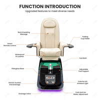 Fauteuil de pédicure JOXIN pour salon de manucure avec mousse haute densité, bassin pour les pieds en cristal et lumière LED pour les projets de spa en gros