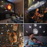 Proyector de cielo estrellado Led, luz de habitación, proyector de galaxia, dormitorio, sueño, universo, lámpara de Proyector láser con 12 películas, globo para niños