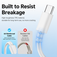 Câble de données USB-A vers Type-C 66W 6A pour iPhone, vente en gros d'accessoires de téléphone, charge rapide, transfert de données haute vitesse