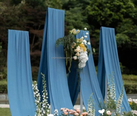 Rideaux de fond de scène roses à double couche avec support pour mariage et événements