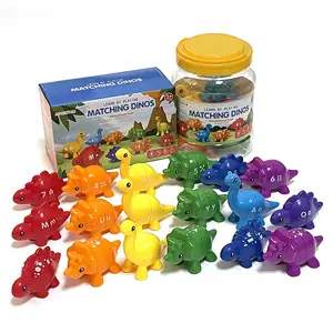 蒙特梭利恐龙配对游戏彩虹数字字母颜色排序感官玩开放学习益智玩具