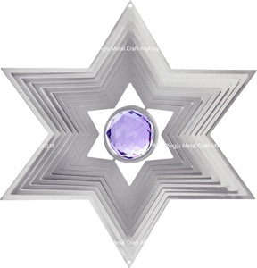 レーザーカット屋外3Dウィンドスピナー-ダビデの星を見つめる - Product Image 1