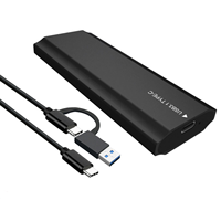 Adaptor Enclosure SSD 2-in-1 Aluminium M.2 NVMe NGFF Tanpa Alat, NVMe ke USB-C Gen 2 10Gbps ShuoLe TNP07