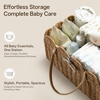 Panier de rangement en corde de papier avec séparateur amovible, organiseur portable pour voiture, pour couches, cadeaux de naissance