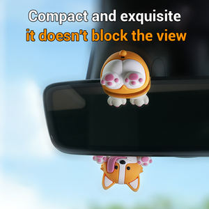 2026 Trending Funny Dog Car Air Freshener Cute Puppy Perfume Hanger Car <b>Mirror</b> Refillable <b>Long</b>-Lasting Scent Essential Oil - Product Image 3