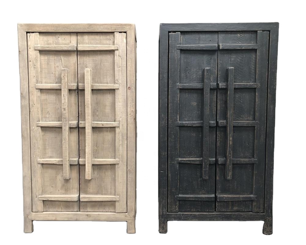 美品　中国の古い装飾扉　ドア　竹模様　木製　観音扉　両面ガラス　建具 Antique-Wholesale-Chinese-