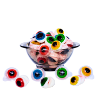 Fabrieksdirecte verkoop Halal op maat gemaakte 5D knapperige fruit-gearomatiseerde nieuwe, populaire zoete mini-oogbolletjes gummies OEM fles
