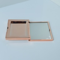 Palette de fards à paupières en or rose électroplaqué, miroir de maquillage pliable, logo personnalisé OEM, étui carré en plastique pour blush