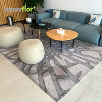Nouveau design 2024 Tapis de zone modernes pour chambre d'hôtel, à poils longs coupés, antidérapants, tuftés à la main, en laine/soie, à motif personnalisé