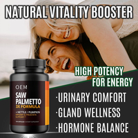 Capsules d'extrait de palmier nain pour adultes, sans gluten, non OGM, améliorant la densité osseuse pour les hommes professionnels, soin de la prostate, système urinaire