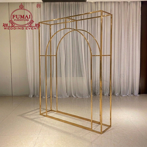 FUMAI Gold Metal Wedding <b>Arch</b> <b>Frame</b> Elegant Detachable Stage Decoration for Events - Product Image 2