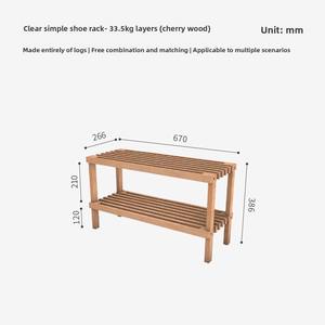 Red Oak Solid Wood Modern Minimalist <b>Space</b>-<b>Saving</b> Multi-Tier <b>Shoe</b> Cabinet for Home Furniture and Entryway <b>Storage</b> - Product Image 5