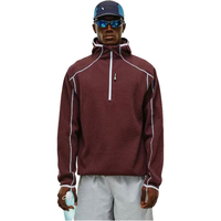 Veste de course zippée intégrale KY pour homme, coupe ajustée, col montant, coupe-vent, surpiqûres contrastées, trous pour les pouces, veste de sport pour homme