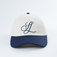 Op maat gemaakte OEM katoenen dobby twill geborduurde ongestructureerde baseballcap, modieus, sportief, tweekleurig, 6 panelen, unisex, dad hat
