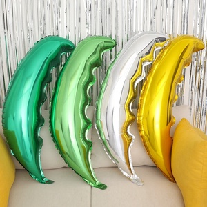 36 pulgadas de palma de coco de <span class=keywords><strong>hoja</strong></span> de Mylar globos verde oscuro de plata de oro decoración de la fiesta de globo de la <span class=keywords><strong>hoja</strong></span> - Product Image 1