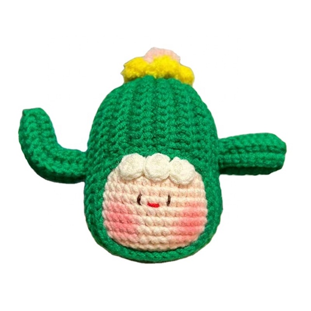 Wholesale  Crochet Cactus Ball Kids Cactus  Amigurumi Toy  With Yellow Flower Custom Design