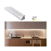 Profilé en aluminium LED d'angle à 45 degrés pour éclairage architectural de meuble mural et bande lumineuse de design intérieur