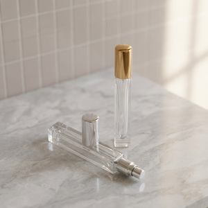 Botella de perfume de vidrio de 10 ml con bomba, tapa de lujo personalizada y única, botella de perfume con tapa metálica y atomizador. - Product Image 3