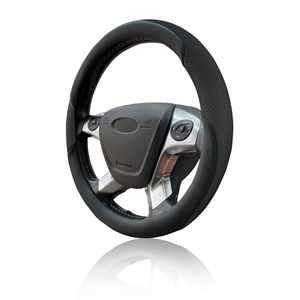 Funda de microfibra para volante de coche de estilo deportivo, goma transpirable, tamaño Universal, 37,5-39,5 CM, Color negro para VW - Product Image 1