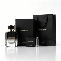 Flacon de parfum carré de luxe en verre transparent, 30ml, 50ml, 100ml, avec pulvérisateur rose/noir, flacon de parfum vide avec boîte personnalisée, vente en gros