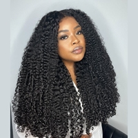 Perruque synthétique Lace Front HelloHAIR, cheveux afro crépus, fibre haute température, sans colle, tressée, pour femmes noires