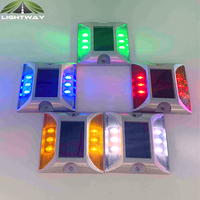 Marcador de pavimento alimentado por energia solar de alto brilho led, dupla face led, chaveiro de alumínio para estrada, fornecedor