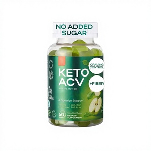 Gomitas de Vinagre de Sidra de Manzana Sin Azúcar, Suplemento de Fibra Dietética Cetogénica, Salud, Bienestar Inmunológico, Suplementos para Aumentar la Energía - Product Image 1