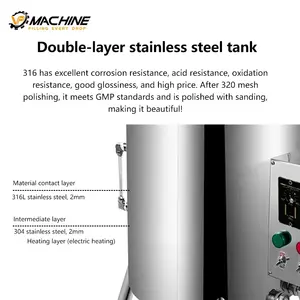 Vp 5-5000l dán nước hoa mỹ phẩm trộn máy thép không gỉ trộn Tank với chức năng sưởi ấm - Product Image 5