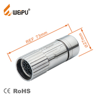 Weipu Connecteur à sertir circulaire en métal étanche IP67 M23 Connecteur de câble 9/12Pin pour l'alimentation