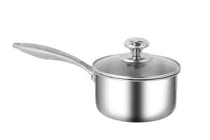 Chef's Classic Juego de utensilios de cocina modernos de acero inoxidable de 7 piezas Fondo de inducción <span class=keywords><strong>3</strong></span> capas Gas Logotipo personalizable Tapa de vidrio templado - Product Image 6