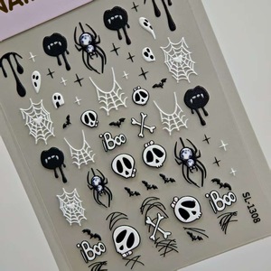 3D สติกเกอร์ติดเล็บรูปแมงมุมแบบมีกาวใ<span class=keywords><strong>น</strong></span>ตัวสติกเกอร์ใยแมงมุมรูปผีน่ากลัวสำหรับตกแต่งเล็บวั<span class=keywords><strong>น</strong></span>หยุดฤดูใบไม้ร่วงอุปกรณ์ตกแต่งเล็บสำหรับทำเล็บ - Product Image 3
