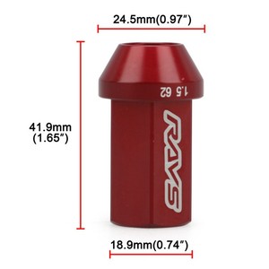 น็อตล้ออะลูมิเนียมอัลลอย 7075 ขนาด 19 มม. หกเหลี่ยม ยาว 42 มม. สีแดง ป้องกันการโจรกรรม สำหรับเปลี่ยนซ่อม - Product Image 5