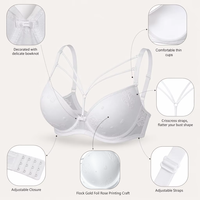 Soutien-gorge floral croisé à armatures pour femme, lingerie Deep Love
