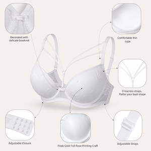 Soutien-gorge floral croisé à armatures pour femme, lingerie Deep Love - Product Image 4