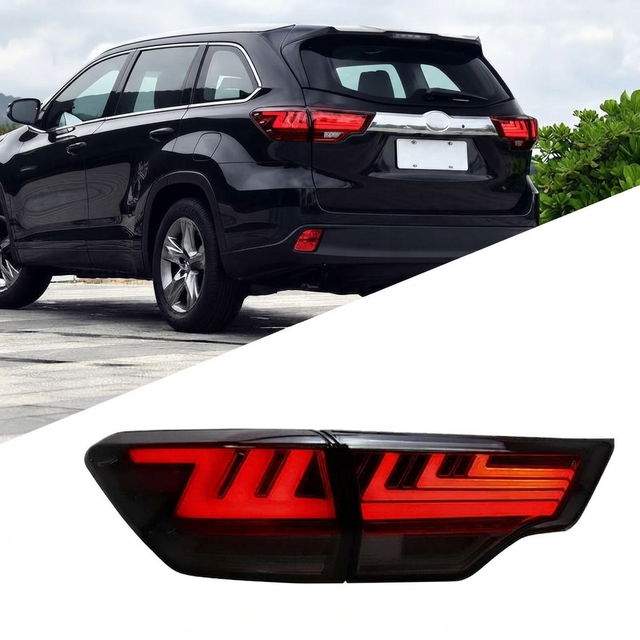 LED Tail Light Assembly for Toyota Highlander 2015-2020 LED Driving Lamp Brake Sequential Turn Signal Lamp
