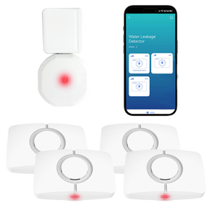 جهاز استشعار المياه واي فاي 4 حزمة كاشف تسرب المياه الذكي قابل للتعديل حساس إنذار تسرب المياه للمنزل - Product Image 1