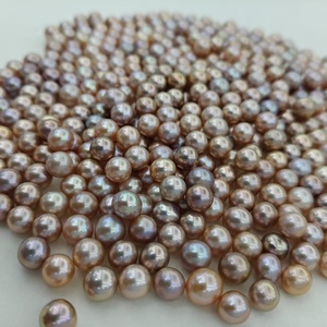 7,5-8,5mm 5A grado redondo Real agua dulce perlas naturales de agua dulce rosa púrpura naranja perlas sueltas perla Zhuji sin perforar - Product Image 4